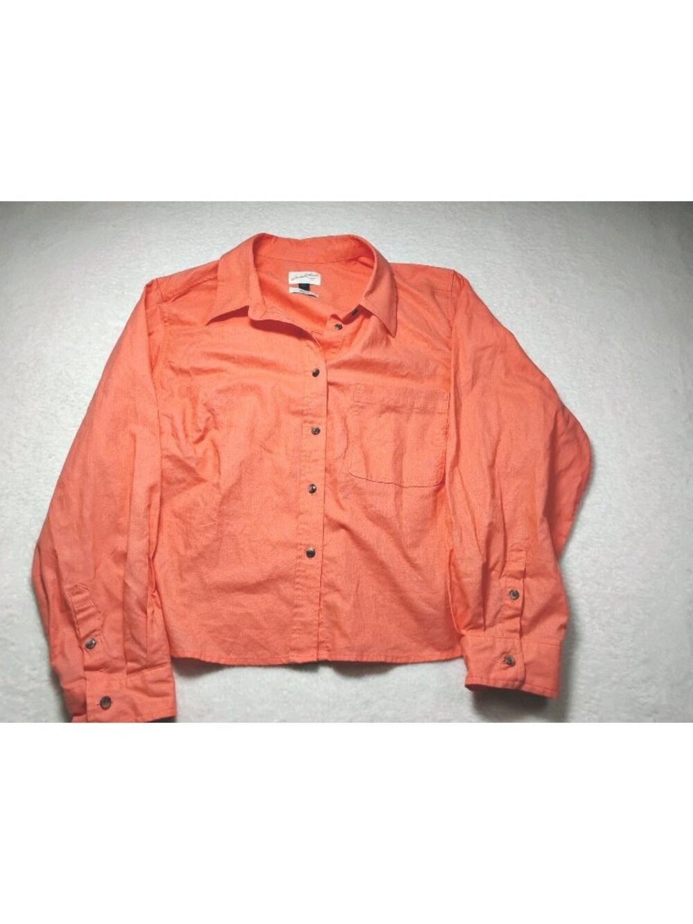 Universal Thread Cotton Linen Cropped Shirt Beach Resort Button-Down XXL Coral